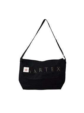 Martex Messenger Bag Black Coated Canvas Work Travel School Minimalist Gorpcore